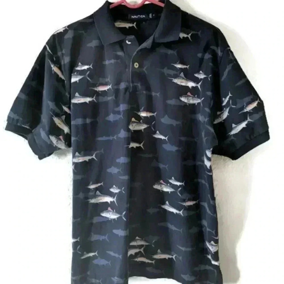 Nautica Other - NAUTICA Hawaiian Fish Graphic Polo Shirt Medium